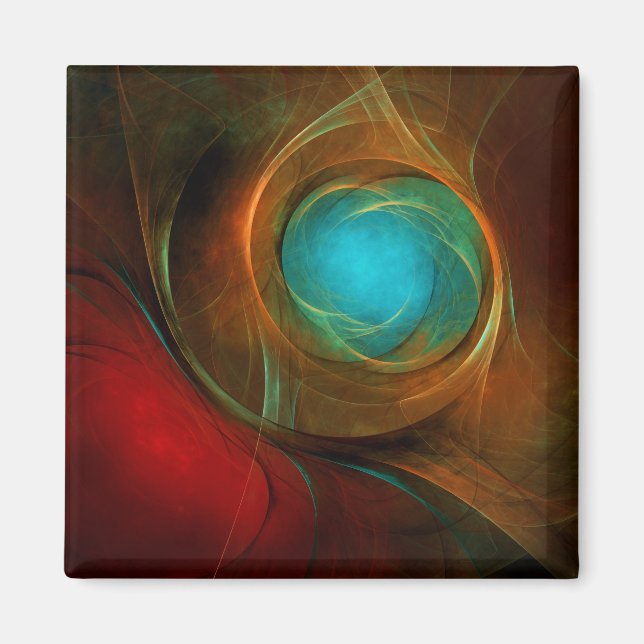 Blue Öga Modern Abstrakt Fine Art Coola Mönster #1 Magnet (Framsidan)