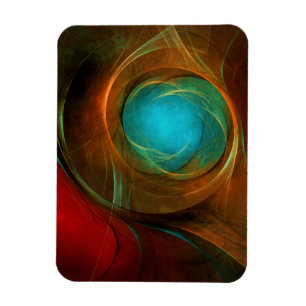 Blue Öga Modern Abstrakt Fine Art Coola Mönster #1 Magnet