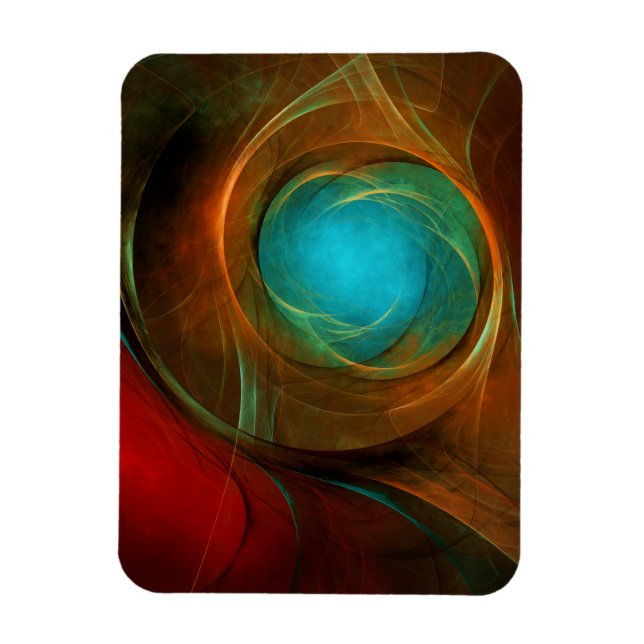 Blue Öga Modern Abstrakt Fine Art Coola Mönster #1 Magnet (Vertikal)