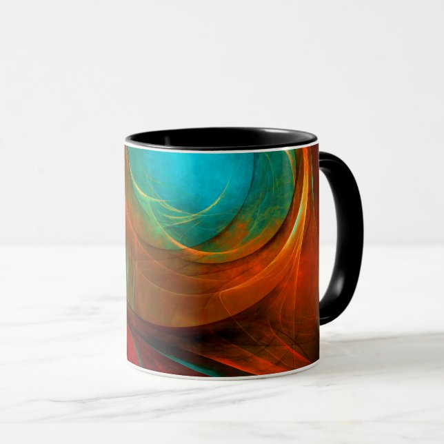 Blue Öga Modern Abstrakt Fine Art Coola Mönster #1 Mugg (Framsida höger)