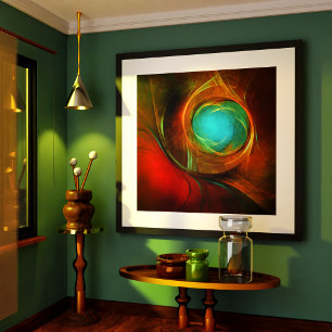 Blue Öga Modern Abstrakt Fine Art Coola Mönster #1 Poster