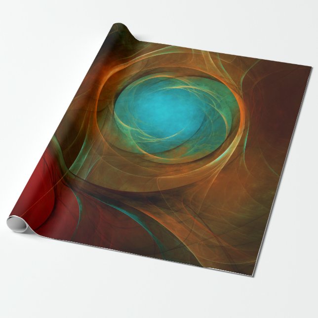 Blue Öga Modern Abstrakt Fine Art Coola Mönster #1 Presentpapper (Utrullad)