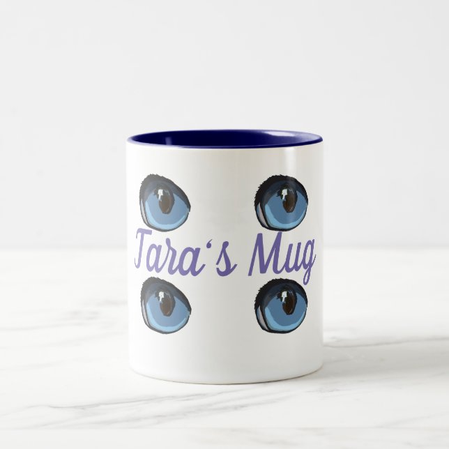 Blue Öga Personlig Två-Tonad Mugg (Center)