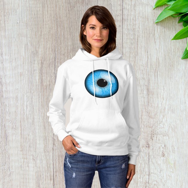 Blue Öga Womens Hoodie T Shirt (Skapare uppladdad)