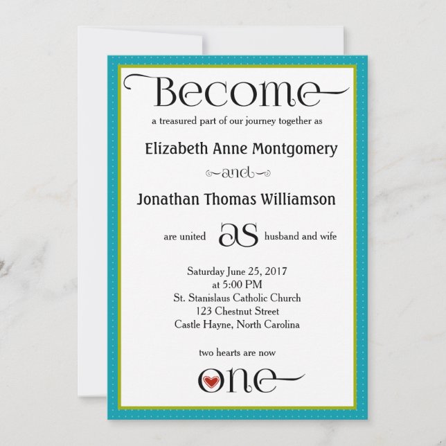 Blue Ogee Christian Wedding-inbjudan Inbjudningar (Framsida)