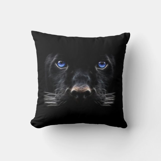 Blue Ögon Black Panther Kudde (Framsida)