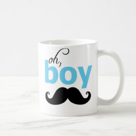 Blue Oh Boy Mustache Påstående Mugg