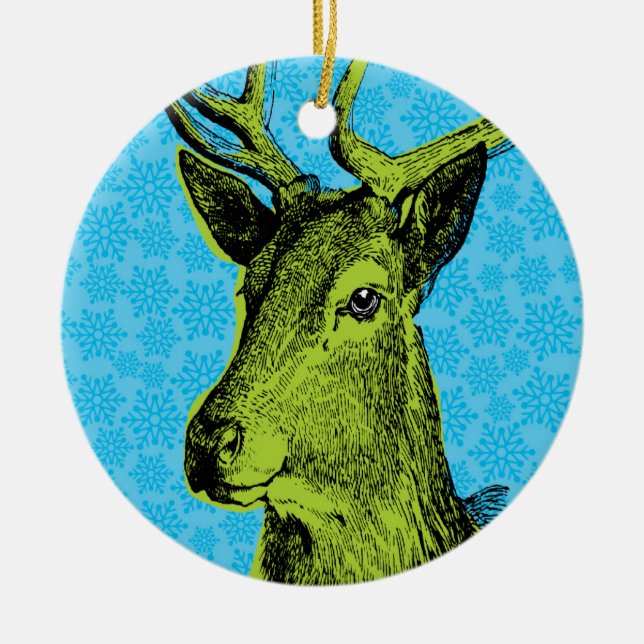 Blue Oh Hjort jul Ornament (Framsidan)