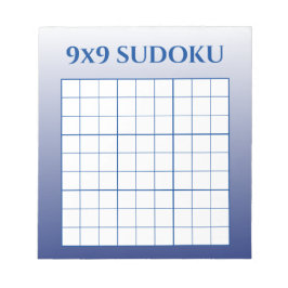 Blue Ombre 9 by 9 Sudoku Template Anteckningsblock