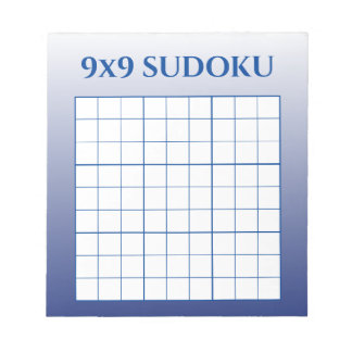 Blue Ombre 9 by 9 Sudoku Template Anteckningsblock