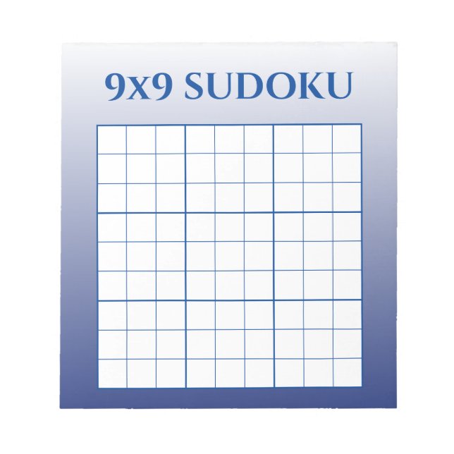 Blue Ombre 9 by 9 Sudoku Template Anteckningsblock (Framsida)