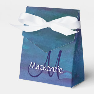Blue Ombre-Abstrakt Lila Monogram för grovt vå Presentaskar