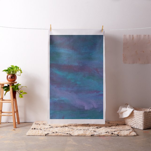Blue-Ombre-Abstrakt | Turquise Teal Violet Lila Tyg (In Situ)