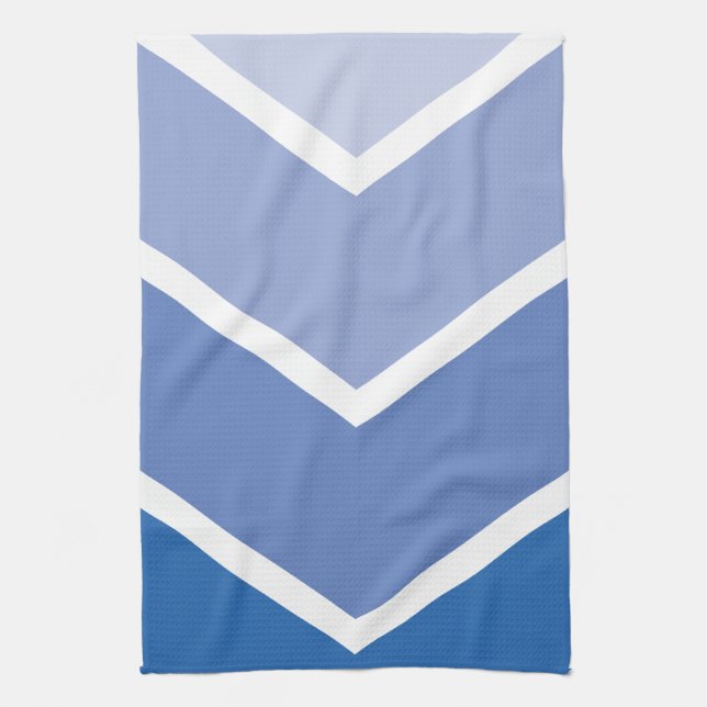 Blue Ombré Chevron Rand Kökshandduk (Vertikal)