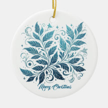 Blue Ombre Filigree Löv Mönster