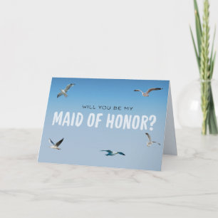 Blue Ombre Fiskmås Coastal Maid of honor Frieri Kort