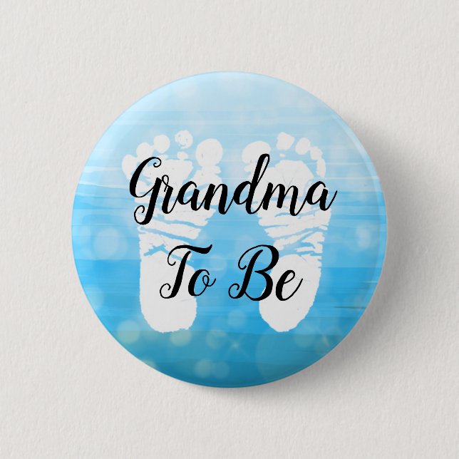 Blue Ombre Grandma to be Baby Shower Gift Button Knapp (Framsida)
