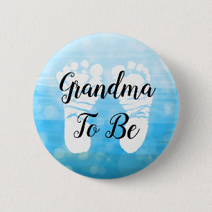 Blue Ombre Grandma to be Baby Shower Gift Button Knapp