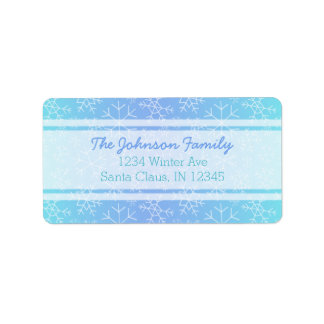 Blue Ombre Hand plockade Snowflake-Adressetiketter Adressetikett