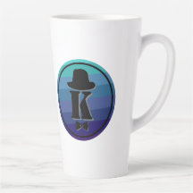 Blue Ombre Namn Initial Monogram För manar