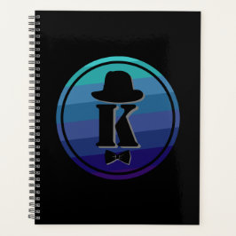 Blue Ombre Namn Initial Monogram För manar