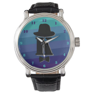 Blue Ombre Namn Initial Monogram För manar Armbandsur