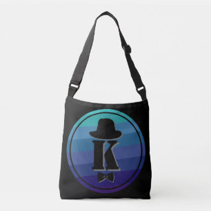 Blue Ombre Namn Initial Monogram För manar Axelväska