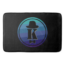 Blue Ombre Namn Initial Monogram För manar