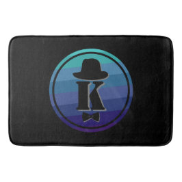 Blue Ombre Namn Initial Monogram För manar Badrumsmatta