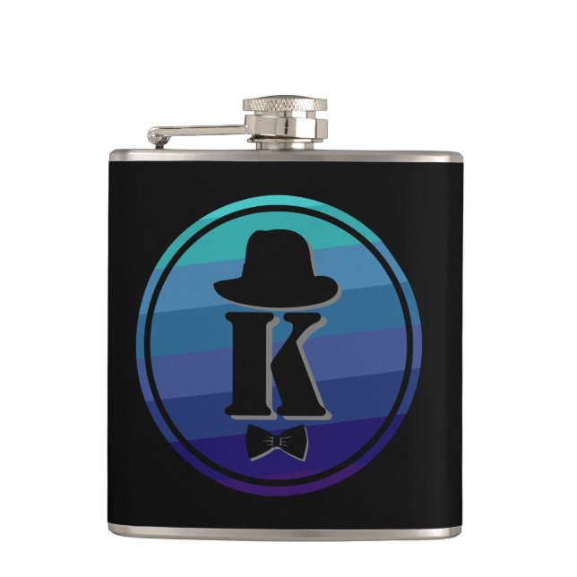 Blue Ombre Namn Initial Monogram För manar Fickplunta (Framsidan)