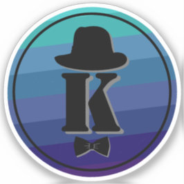 Blue Ombre Namn Initial Monogram För manar Klistermärken