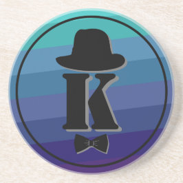 Blue Ombre Namn Initial Monogram För manar Underlägg