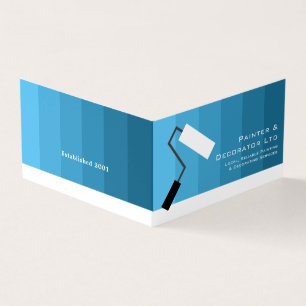 Blue Ombre & Paint Roller, Painter & Decorator Visitkort