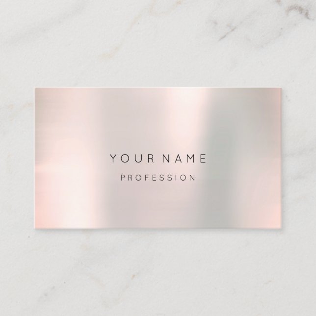 Blue Ombre Parly Abstrakt Minimal Smoky Metallic Visitkort (Framsida)