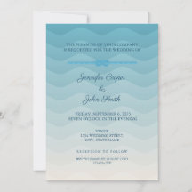 Blue Ombre Pastel Knot Modern bröllopsinbjudan