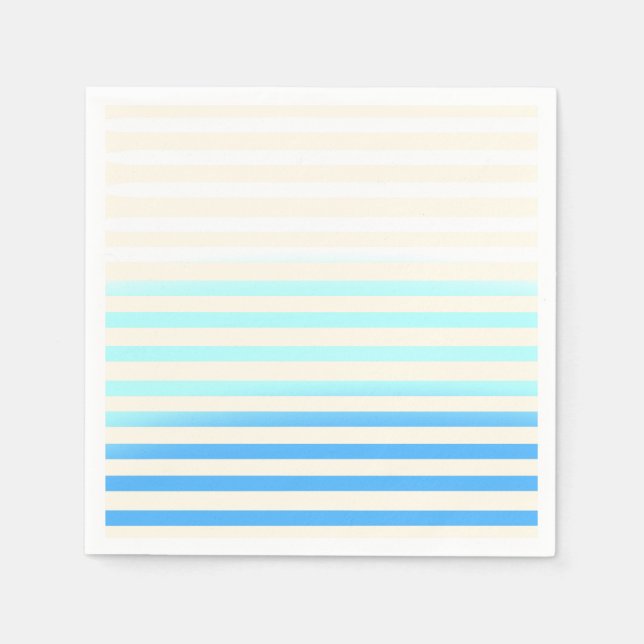 Blue Ombre Striped Napkins Pappersservett (Framsidan)