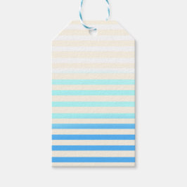 Blue Ombre Striped Presentetikett