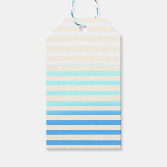 Blue Ombre Striped Presentetikett (Framsidan)