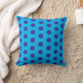 Blue on Blue Polka Dots  Kudde