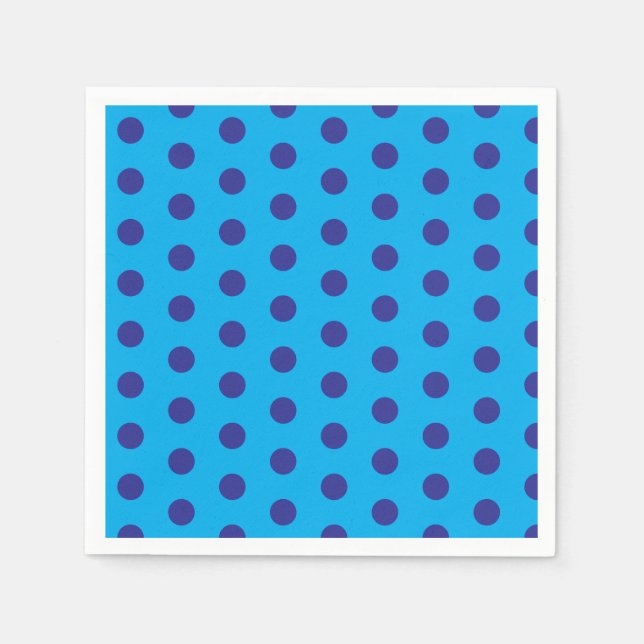 Blue on Blue Polka Dots  Pappersservett (Framsidan)