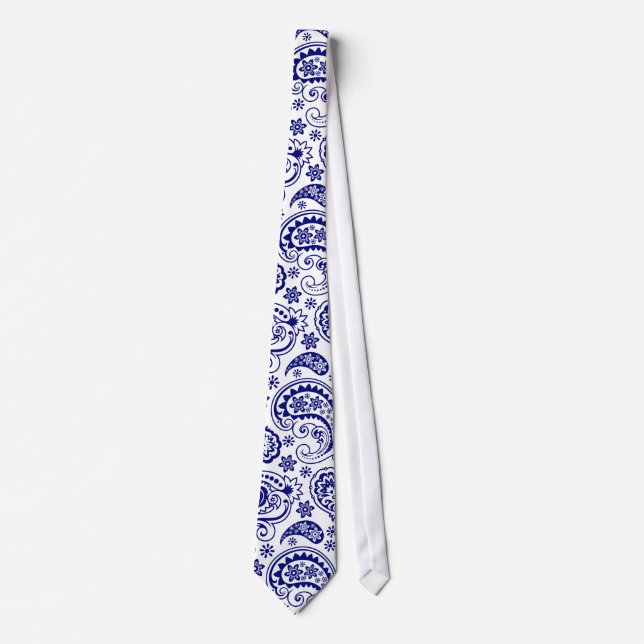 Blue On White Retro Ornate Paisley Mönster 2 Slips (Framsida)