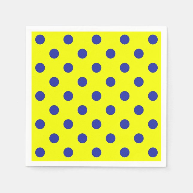 Blue On Yellow Polka Dots Pattern Design  Pappersservett (Framsidan)