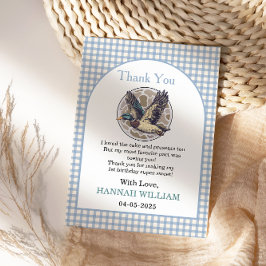 Blue One Lucky Duck 1st Birthday | Cute Rubber Tack Kort