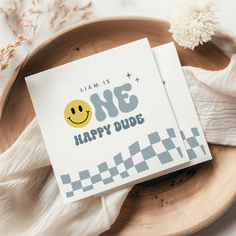 Blue ONE Lycklig Födelsedagsfest Napkins Pappersservett