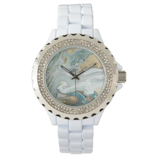 BLUE OPAL MARBLE GNISTRA DIAMONTE 2 BAND WATCH ARMBANDSUR (Framsida)