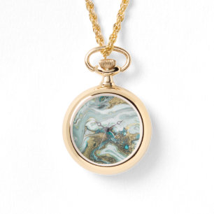 BLUE OPAL MARBLE GNISTRA GULD BAND WATCH ARMBANDSUR