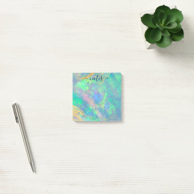 Blue Opal | Modern Glam Anteckningsblock Post-it Block (Kontor)