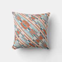 Blue Orange Beige Southwest look Slanted Mosaics