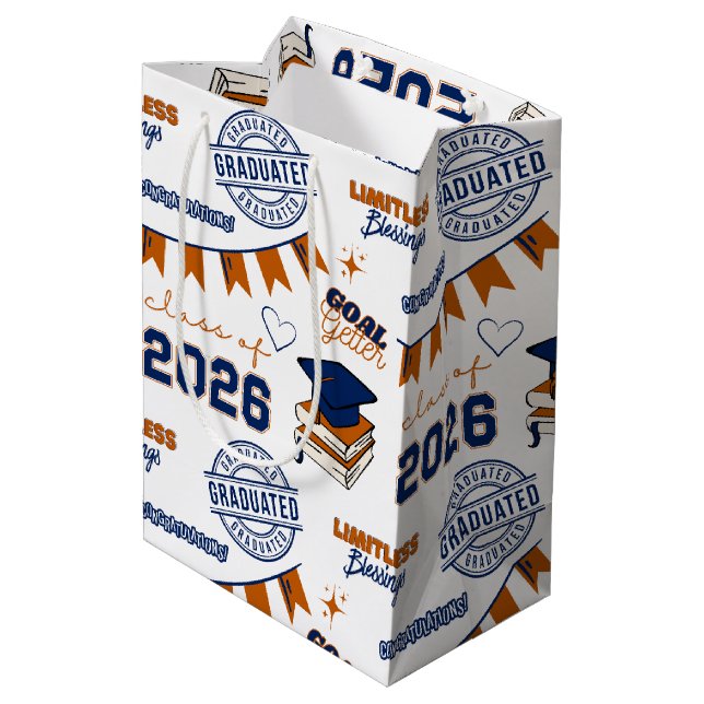 Blue Orange Class of 2026 Examen (Baksidan Vinklad)