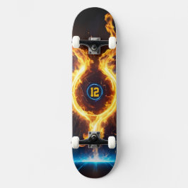 Blue Orange Flame Magic Energy Ring Sports Mini Skateboard Bräda 18,5 Cm